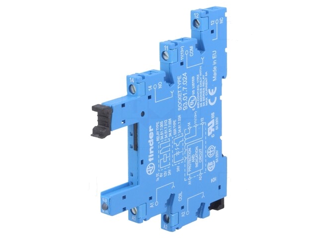 Socket; PIN: 5; 6A; 250VAC; op DIN-rail; schroefklemmen; -40÷70°C Socket; PIN: 5; 6A; 250VAC; op DIN-rail; schroefklemmen; -40÷70°C